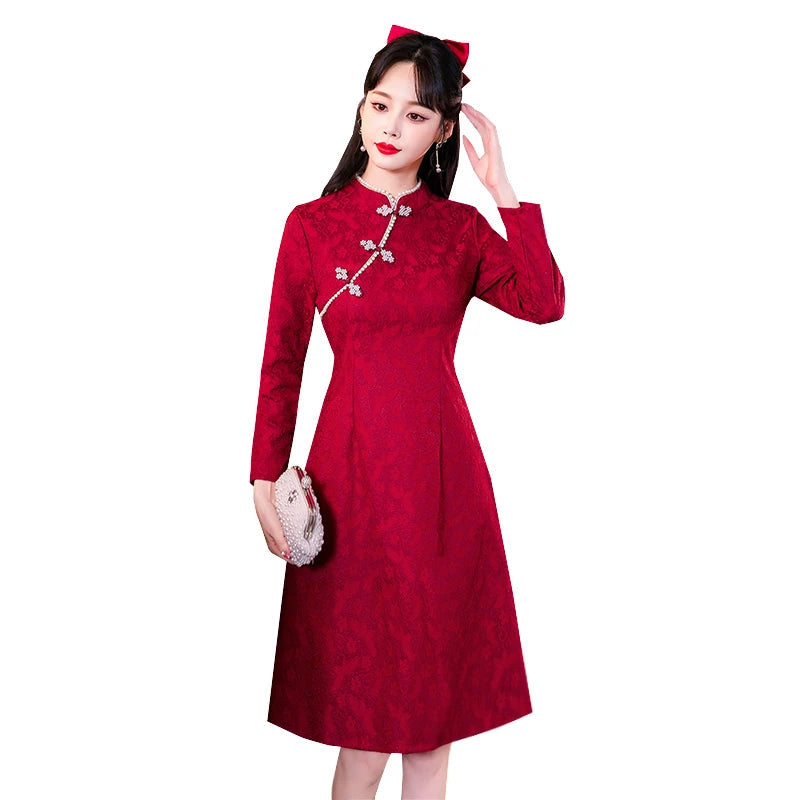 Elegant Autumn Empress Cheongsam