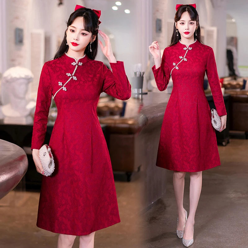 Elegant Autumn Empress Cheongsam