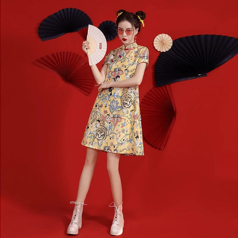 Summer Elegance XL Qipao Bliss