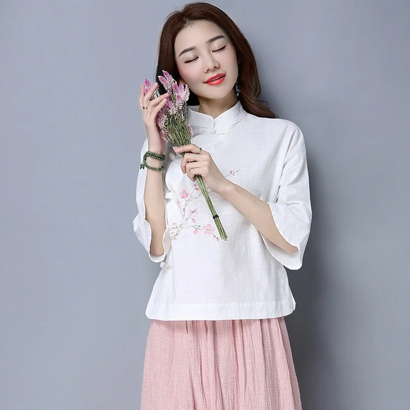 Oriental Blossom Blouse Elegance