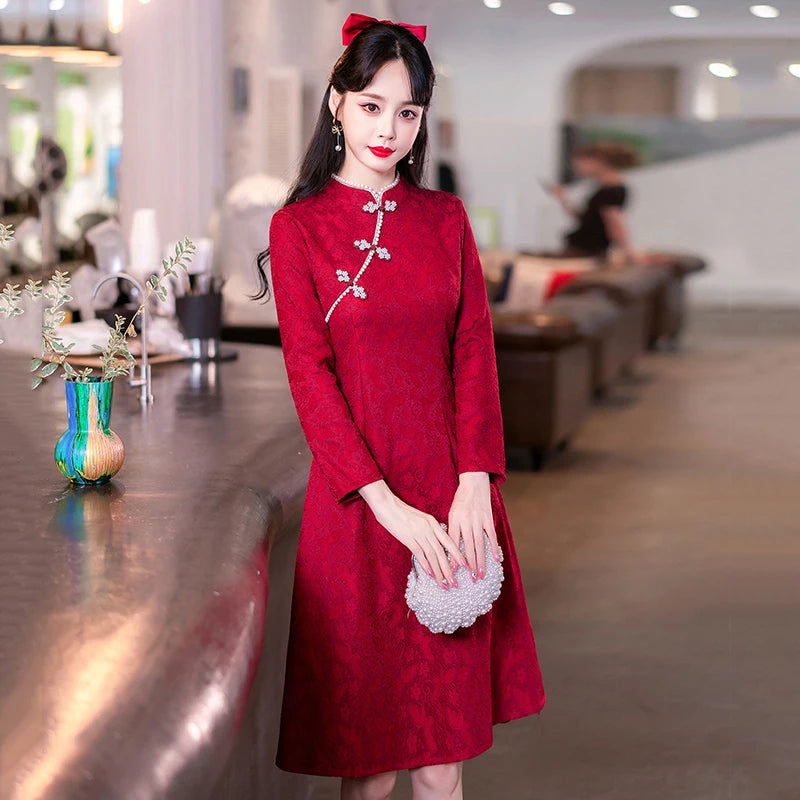 Elegant Autumn Empress Cheongsam
