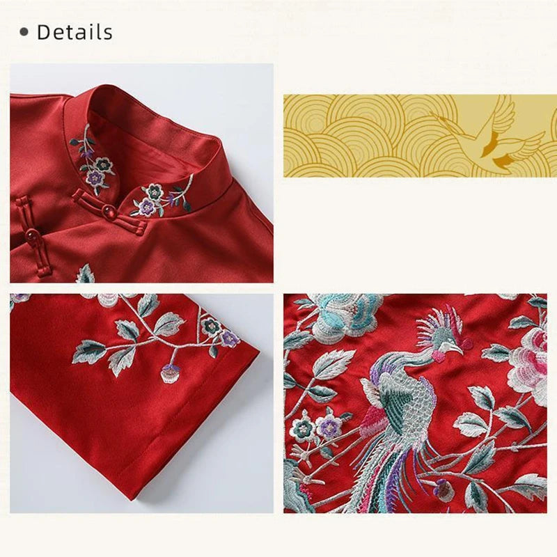 Retro Elegance Embroidered Cheongsam