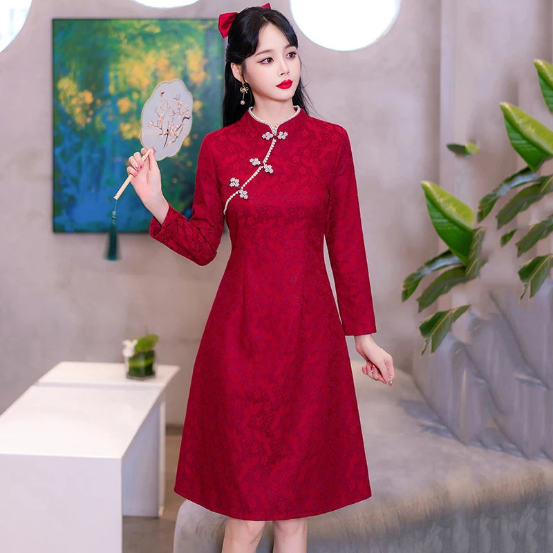 Elegant Autumn Empress Cheongsam