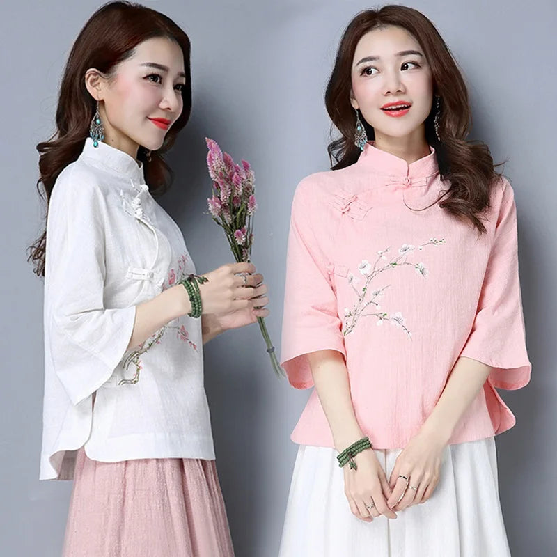 Oriental Blossom Blouse Elegance