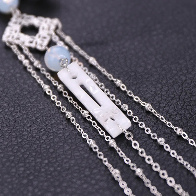 Chinese Classic Hairpin With Fairy Floral Moon Pattern Exquisite Archaistic Long Tassels Photography Dress Accessories For Women