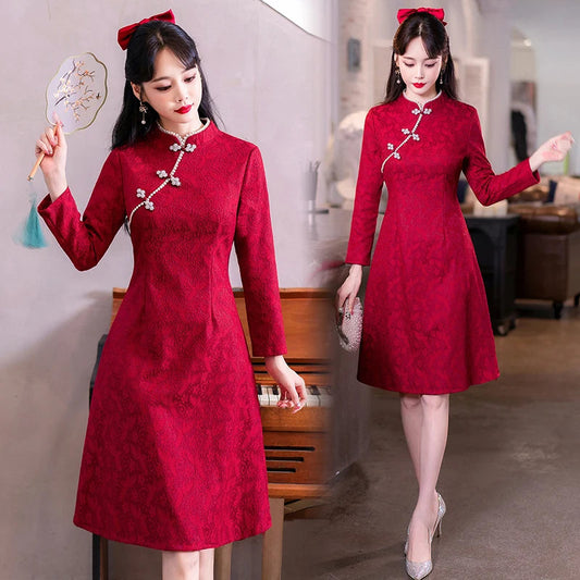 Elegant Autumn Empress Cheongsam