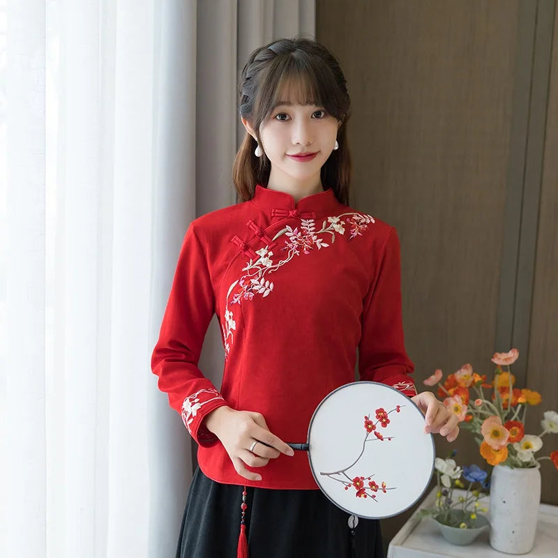 Zen Blossom Women's Qipao Top