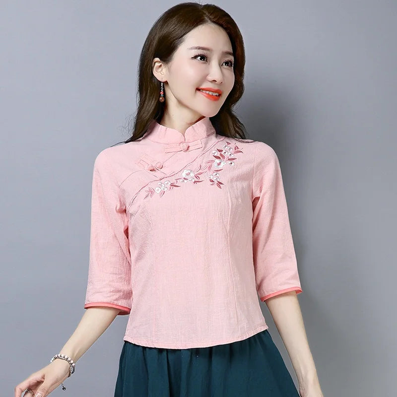 Summer Elegance Hanfu Blouse