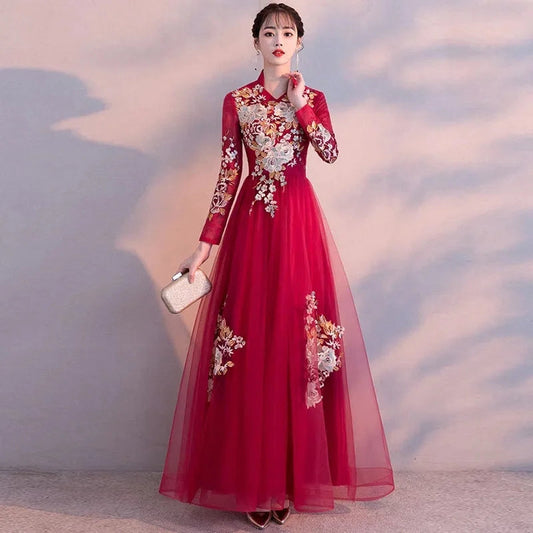 Autumn Elegance Bridal Toast Gown