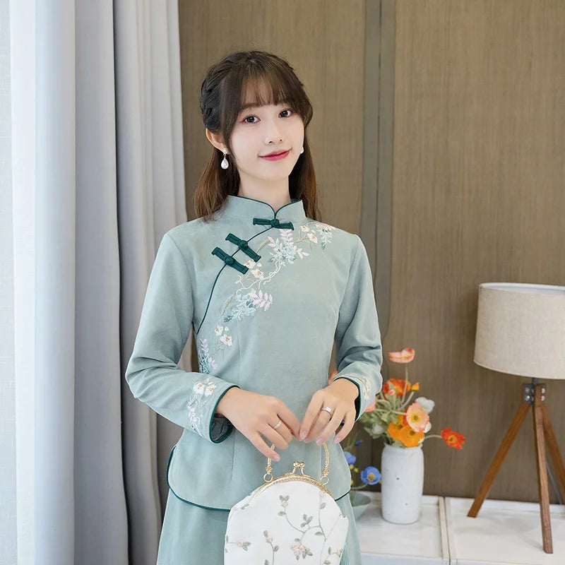 Zen Blossom Women's Qipao Top