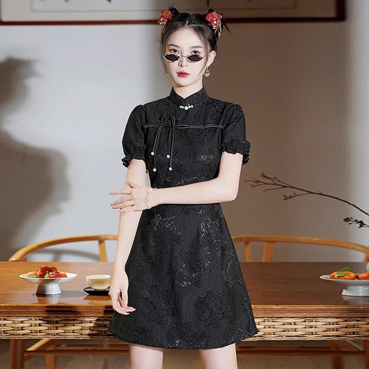 Hepburn Summer Lace Qipao