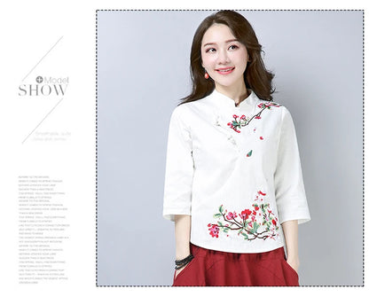 Blue Blossom Elegance Qipao Top