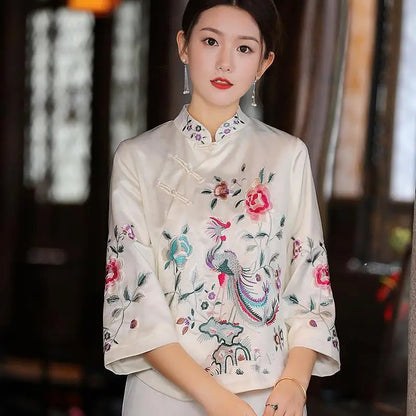 Retro Elegance Embroidered Cheongsam