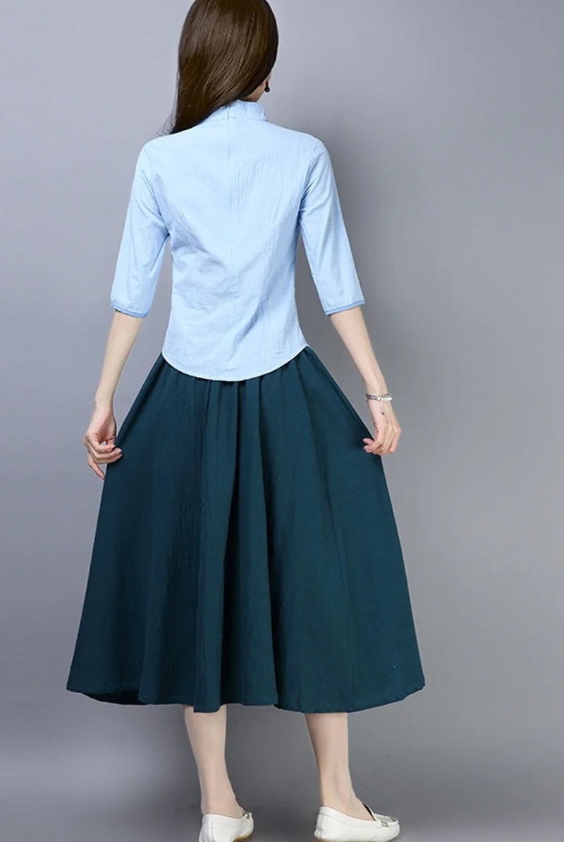 Summer Elegance Hanfu Blouse