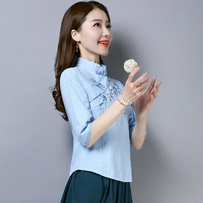 Summer Elegance Hanfu Blouse