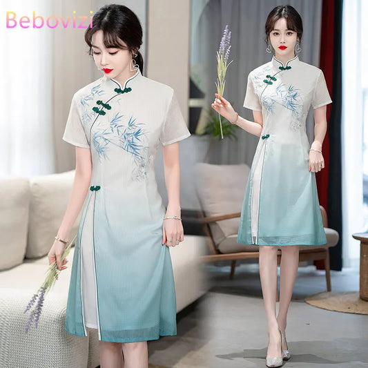 Silhouette Blossom Qipao Elegance