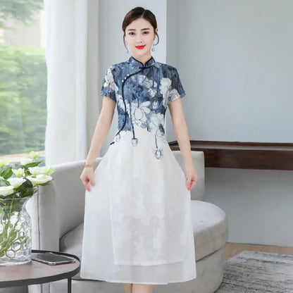 Ink Blossom Elegance Cheongsam
