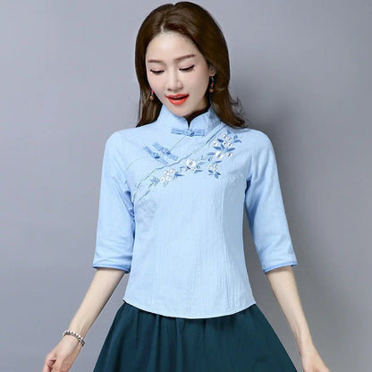 Summer Elegance Hanfu Blouse
