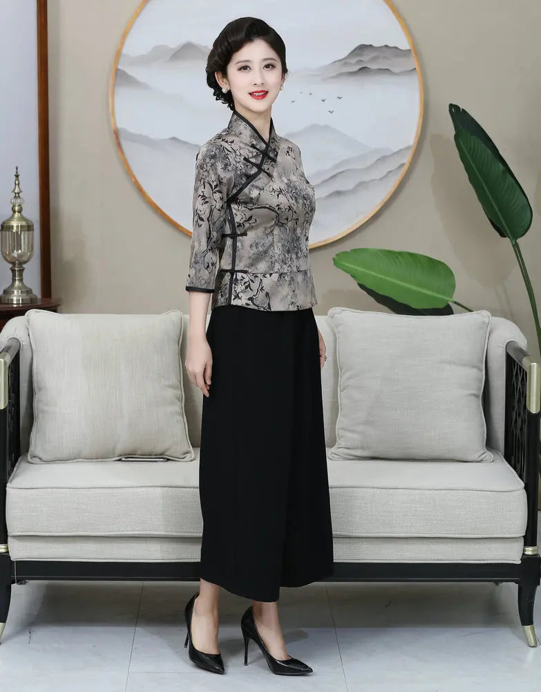 Elegant Mandarin Grace Tunic